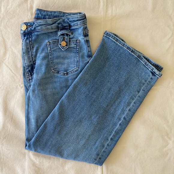 Kut from the Kloth Denim - Kut from the Kloth Charlotte High Rise Wide Leg Blue Straight Jeans Women’s 12